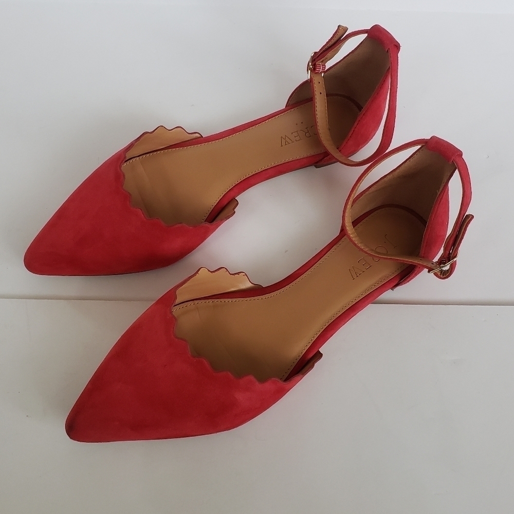 J. Crew red flats suede material - Picture 2 of 8